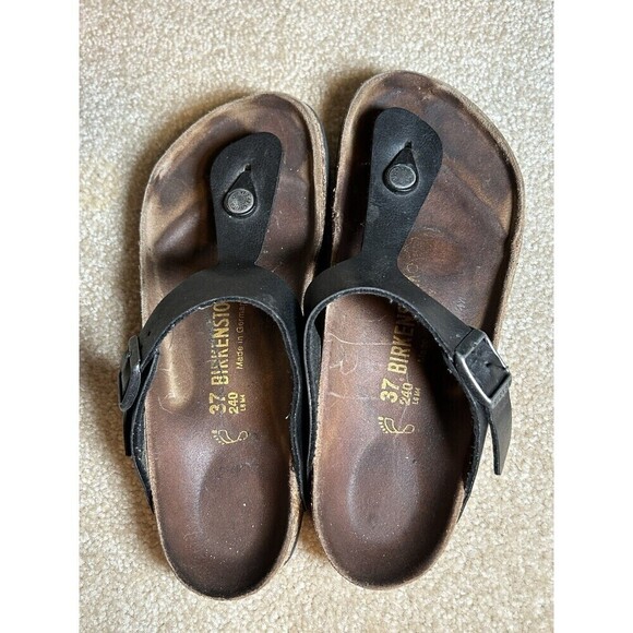 Birkenstock 43691 Gizeh Black Women\'s Sandal, Regular, US 6.5, EU 37